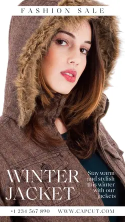 Winter Jacket Product Display Instagram Story