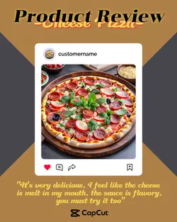 Cheese Pizza Product Review Instagram Post Brown