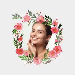 Self-media flower display avatar frame
