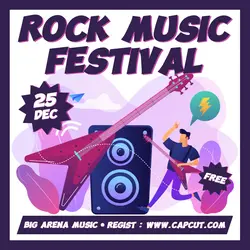 Rock Music Event Promotion Instagram Post Purple Flat Modern