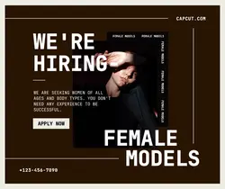 Business Job Hiring Female Models Facebook Post