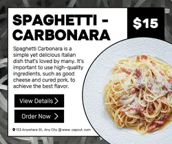 Food Spaghetti Promotion Facebook Post