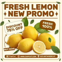 Fresh Lemon New Promo Instagram Post Cream Brown Flat Modern