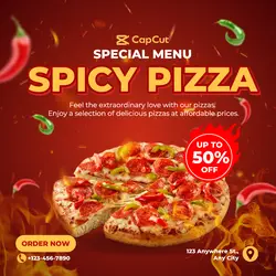 Special Menu Spicy Pizza Sale Template