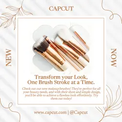 Beauty and Personal Care Makeup Brush New Arrival Instagram Post Gold White Elegant