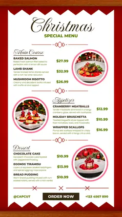 Minimalist Christmas Food Menu for Instagram Story