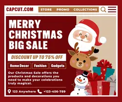 Christmas Big Sale Poster Promotion Facebook Post