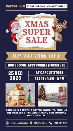 Christmas Super Sale Poster Promotion TikTok Post