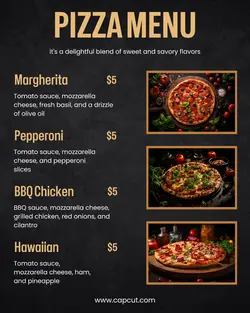 Pizza Menu Display Instagram Portrait