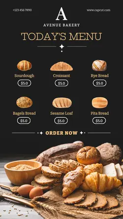 Bakery Today's Menu Instagram Story