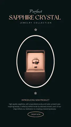 Sapphire Crystal Jewelry Product Display