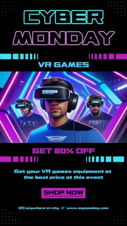 Cyber Monday VR Games Sale Promotion Instagram Story