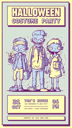 Halloween Costume Party Invitation for Instagram Story