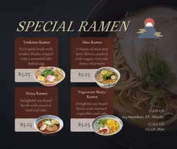 Ramen Price List Promotion Facebook Post 