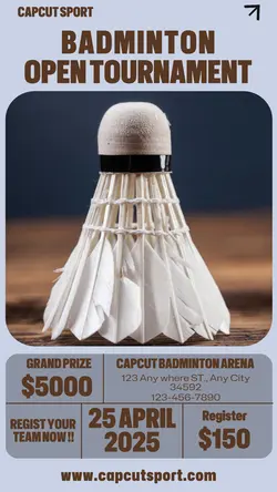 Sport Badminton Tournament Instagram Story