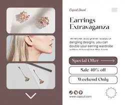 Earrings Promotion Brown Facebook Post 