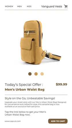 Fashion Men Waist Bag Sale Instagram Story