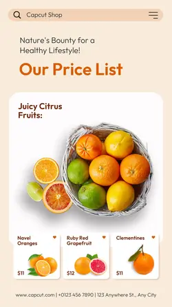 Fruit Pricelist Instagram Story