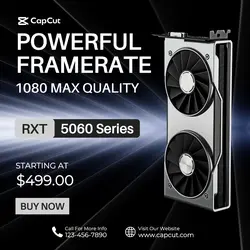 Video Graphic Card Instagram Post Black