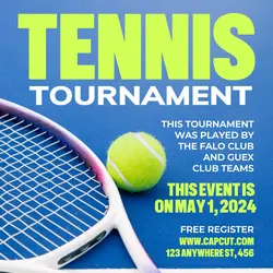Tennis Tournament Promotion Instagram Post Blue Green Flat Modern
