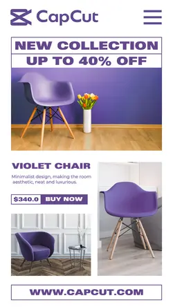 New Collection Violet Chair Promotion Page