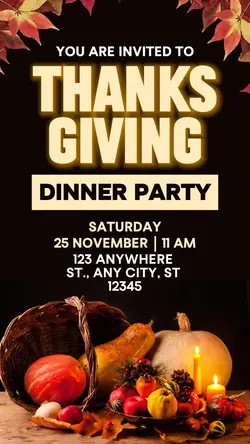 Thanksgiving Dinner Party Instagram Story