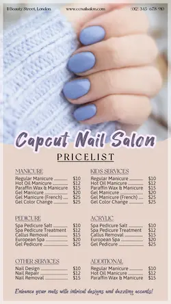 Beauty Care Nail Service Pricelist Tiktok Post