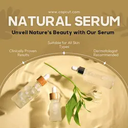 Natural Beauty Serum Instagram Post Brown
