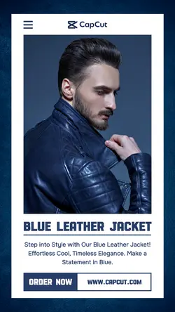 Blue Leather Jacket Instagram Story