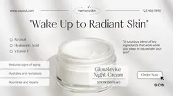 Night Cream Display Facebook Cover White 