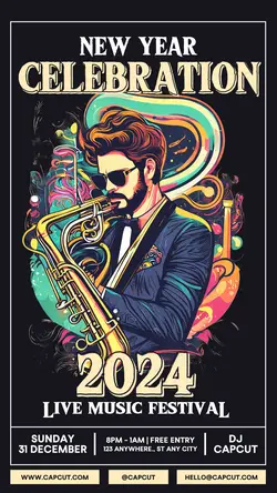 New Year's Day Live Music Festival Instagram Story