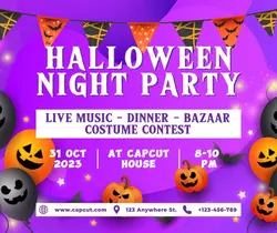 Halloween Party Poster Invitation Facebook Post