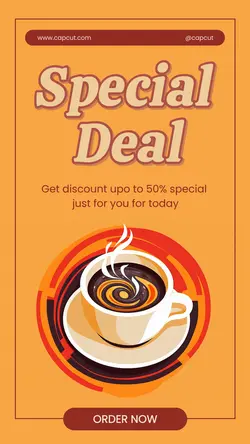 Coffee Shop Special Deal Illustration Tiktok Post