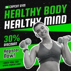 Gym Workout Template - Healthy Body Healthy Mind