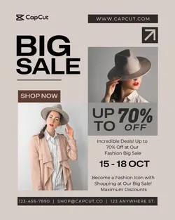 Minimalist Fashion Big Sale Instagram Portrait
