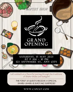Food Shabu and Sukiyaki Resto Grand Opening Instagram Portrait