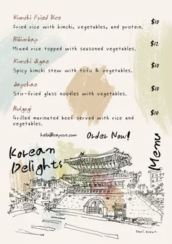 Korean Food Menu List Menu