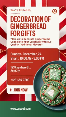 Christmas Gingerbread Invited Instagram Story