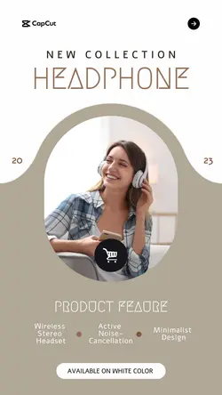 Beige Brown Headphone Collection IG Story