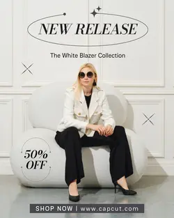 White Blazer Promotion Sale Instagram Post