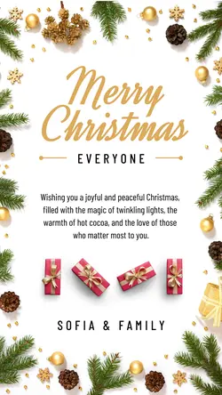 White Christmas Greeting Card Instagram Story
