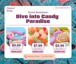 Food Candy Product Display Facebook Post