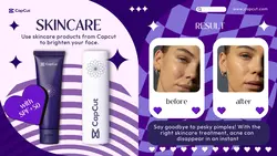 Capcut SkinCare Purple Before After Beauty and Personal Care Twitter Post
