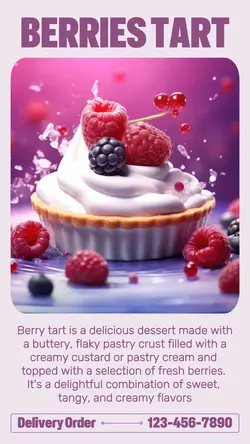 Food Berries Tart Delicious Instagram Story 