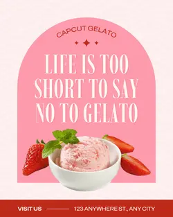 Pink Modern Gelato Promo Instagram Post