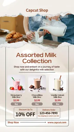 Baverage Milk Product Display Tiktok