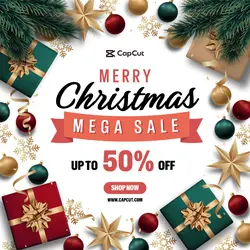 Merry Christmas Mega Sale Template