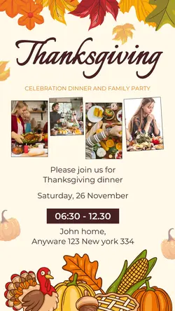 Thanksgiving Happy dinner invitation instagram post