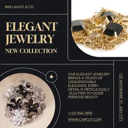 Black and Gold Modern Elegant Jewelry Collection Promotion Instagram Post