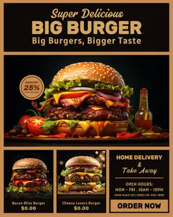 big burger menu instagram post